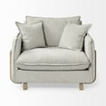 thumbnail image 2 of Frost Gray Upholstered Fabric Seating Wide Accent chair w/ Wooden Frame and Lumbar Pillow, 2 of 5