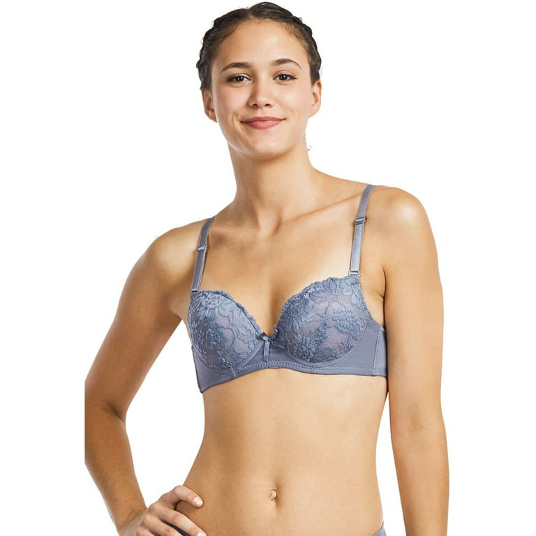 LAVRA Women's 6 Pack of Full Cup Push Up Bras Floral Lace Plain