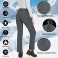thumbnail image 4 of YUCOLEN Women's Waterproof Fleece Lined Snow Ski Pants Winter Warm Softshell Insulated Outdoor Hiking Pants Dark Gray S, 4 of 6