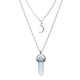 thumbnail image 1 of Collar de cristal simple retro de estilo europeo y americano con forma de luna y columna hexagonal, collar de turquesa en forma de media luna, 1 of 5