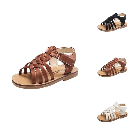 Toddler Sandals for Girls, Summer Children Shoes for Baby Boys & Girls, Crossed Strap Leather Beach Footwear and Casual Walking Sandals