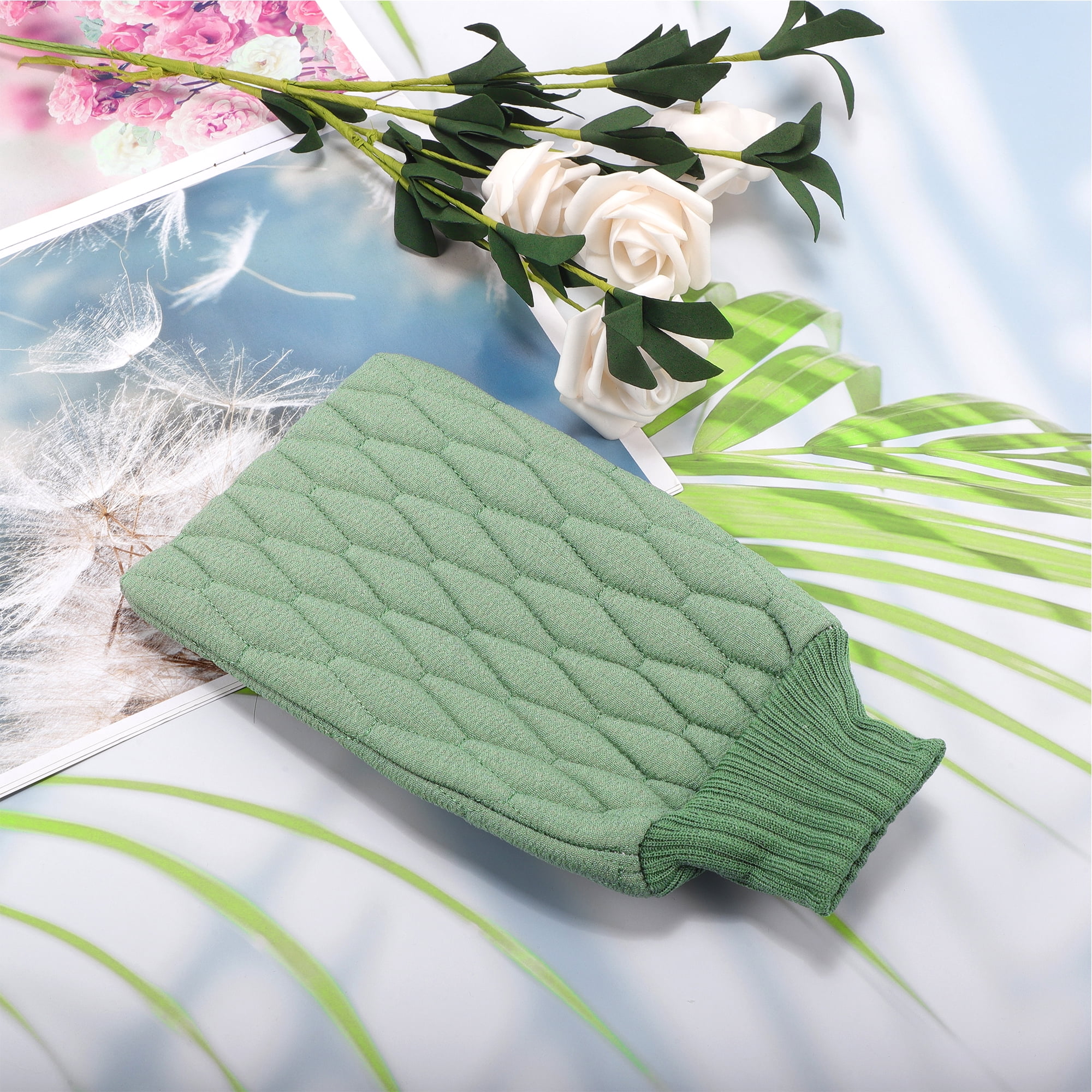 Unique Bargains Double-sided Bath Towel for Shower Room 5.51"x9.06" 1 Pc Green