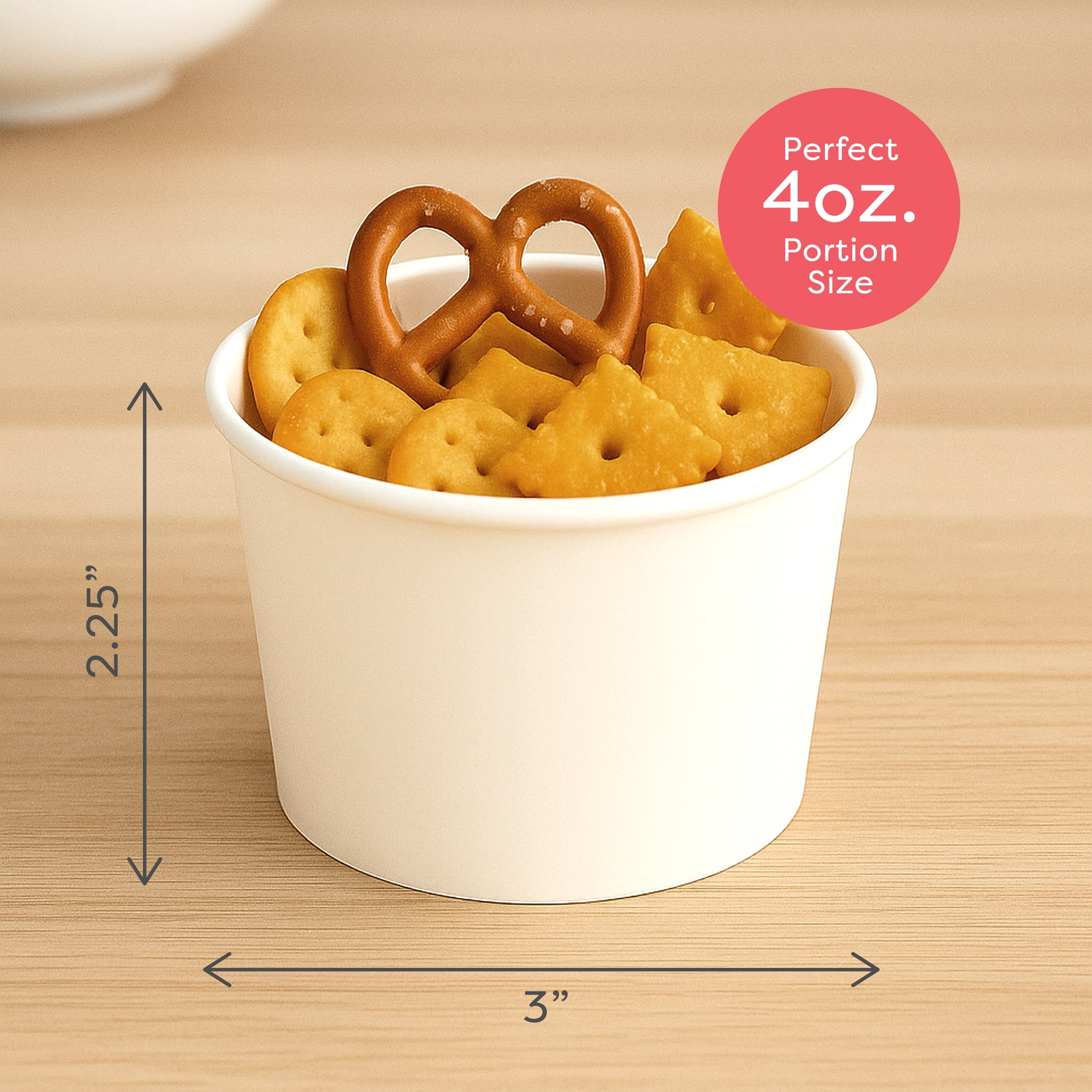 (4 pack) Best Brands Disposable Paper Snack Cups, 4 oz, 15 Count