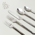 thumbnail image 6 of over&back 20pc Hand-Forged Flatware Cutlery Set - Comes with 4 Dinner Forks, 4 Salad Forks, 4 Dinner Knives, 4 Dinner Spoons, and 4 Teaspoons - Dishwasher-Safe - 18/8 Stainless Steel, 6 of 9