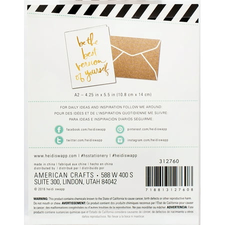 Heidi Swapp A2 Cards 4/Pkg-Be The Best Version Of