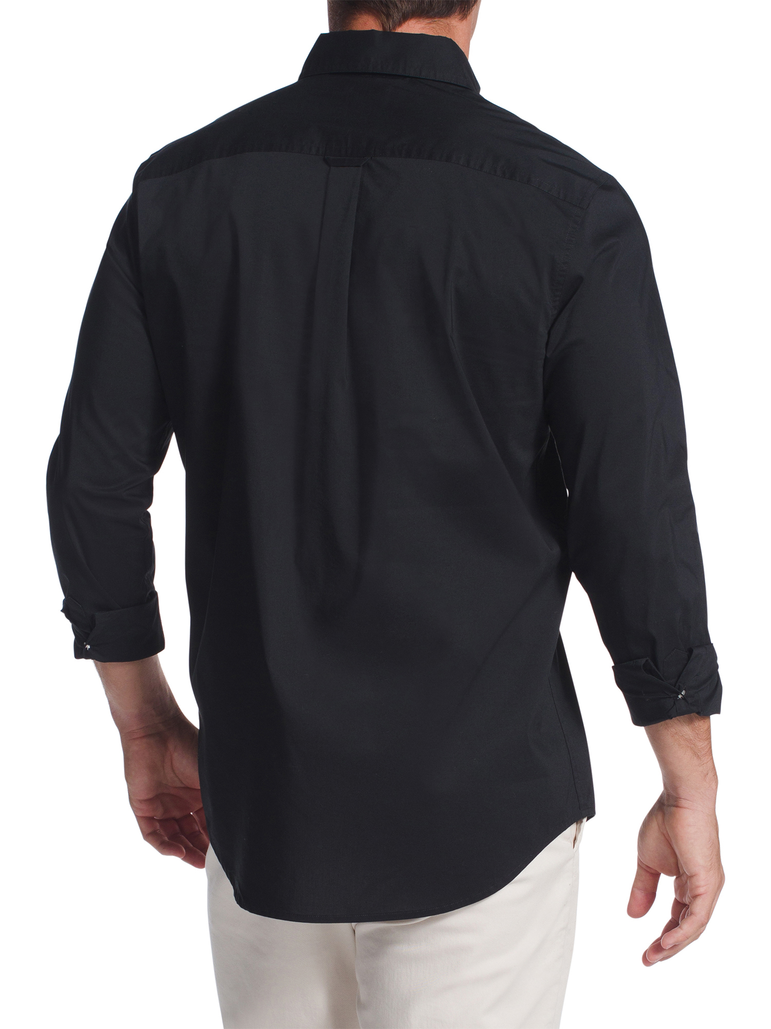 chaps men's long sleeve solid easy care button down shirt