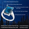 thumbnail image 2 of Gem Stone King 9.57 Cttw London Blue Topaz Engagement Ring for Women | 925 Sterling Silver| Emerald Cut 14X10MM | Gemstone November Birthstone | Size 6, 2 of 5