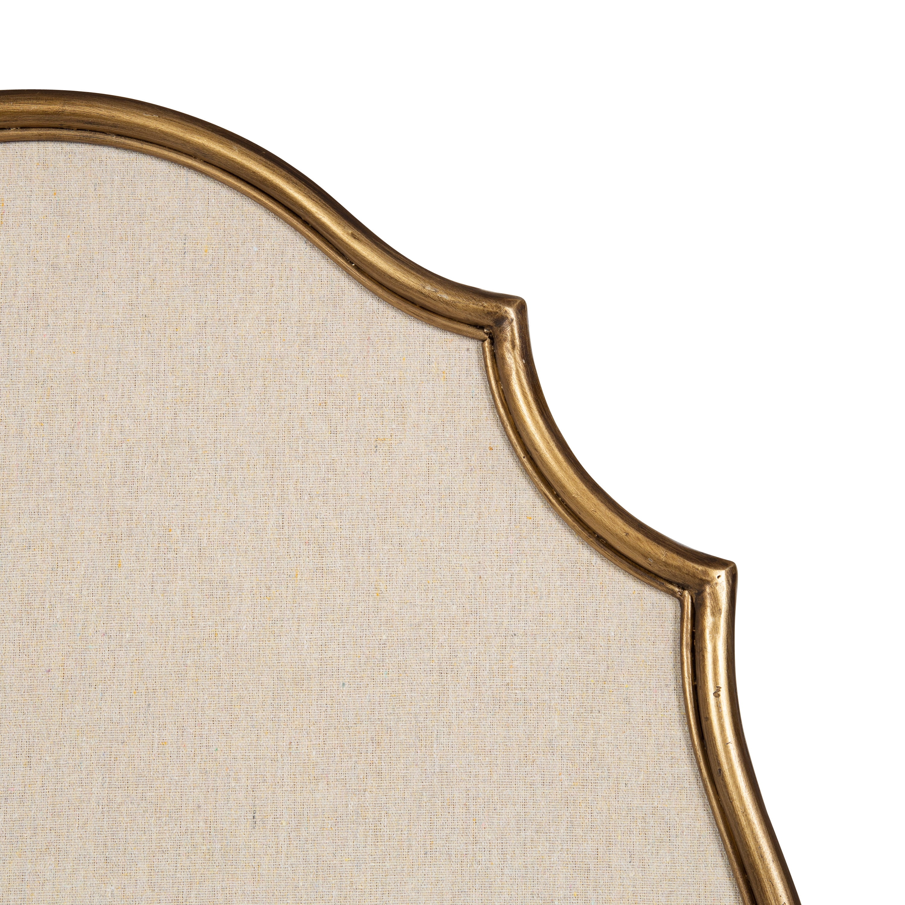 Kate and Laurel Leanna Decorative Scalloped Metal Pinboard, 24 x 36, Gold, Framed Rounded Oval Vintage Bulletin Board for Unique Display, Organization, and Decor