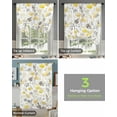 thumbnail image 4 of Yellow Grey Botanical Tie Up Curtains for Window, Spring Floral Watercolor Thermal Insulted Balloon Shade Adjustable Rod Pocket Curtains Valance Panels for Kitchen Bathroom Café 46 x 63, 4 of 7