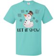 thumbnail image 3 of Inktastic Let It Snow Cute Snowman in Hat and Scarf T-Shirt, 3 of 5