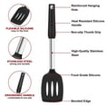 thumbnail image 4 of Fnyko 2 Pack Spatulas, Solid & Slotted Silicone Spatula Set, Stainless Steel Handle Coated with Silicone, Non Stick Turners, Heat Resistant BPA Free Rubber Spatulas for Fish, Eggs, Pancake, 4 of 6