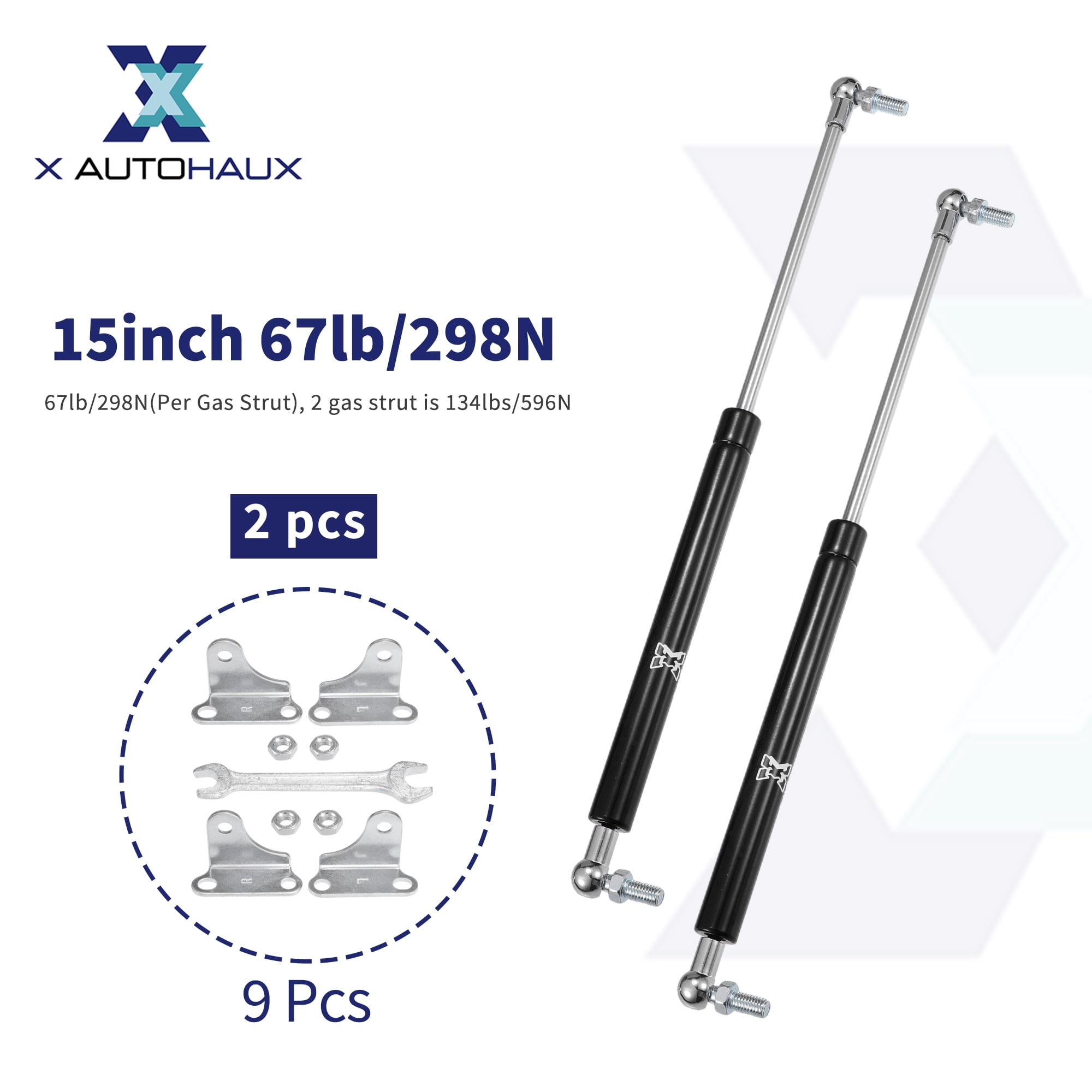 Unique Bargains 2Pcs 15inch Lift Supports Struts Gas Spring for RV Car Truck 67lb
