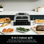 Ninja Foodi Smart XL 6-in-1 Indoor Grill with Air Fry, Roast, Bake, Broil, Dehydrate, Foodi Smart Thermometer, 2nd Generation, Black/Silver DG551