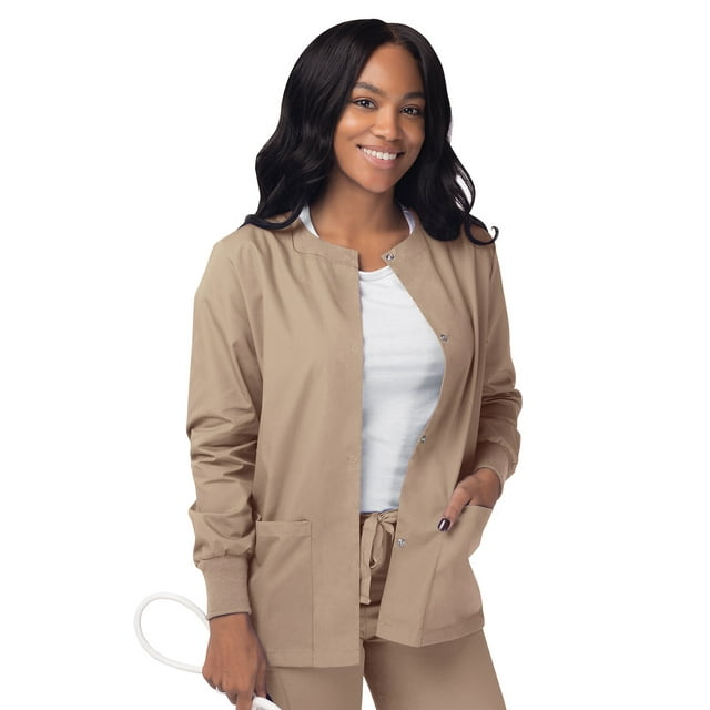 Sivvan Veste d'Échauffement pour Sarraus pour Femmes / Boutons-Pression à l'Avant - Col Rond