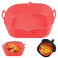thumbnail image 1 of Air Fryer Silicone Pot Baking Basket Oven Non Stick Reusable.liners.microwavable, 1 of 3