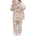 thumbnail image 4 of Conjunto de pijama para mujer, conjunto de pijama para mujer, ropa de dormir holgada de manga larga, pijama de dos piezas, mayor durabilidad, 4 of 9