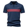 thumbnail image 1 of WOLLED T-Shirt Brodé de Cerf pour Hommes, Col en V, Manches Courtes, Décontracté, 1 of 9