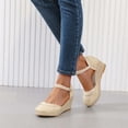thumbnail image 4 of GERsome Womens Espadrilles Wedges Sandals Closed Toe Platform Buckle Ankle Strap Casual Summer Shoes, 4 of 8
