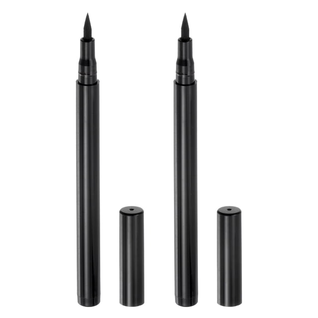 Unique Bargains 2pcs Fabric Markers Permanent Dye Paint Textile Marker Pens Fine Tip 2 Colors Black, Brown Green