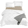 thumbnail image 6 of DNG Creations 1 Piece Ruffle Diamond Comforter All Season 550 GSM Full/Queen Size - 800 Threads Count, 100% Egyptian Cotton Solid White Colour, 6 of 7