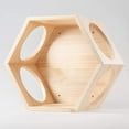 thumbnail image 3 of MYZOO Busycat Floating Hexagon Wall Mounted Cat Shelf Bed w/ Openings, Pine (2 Pack), 3 of 13