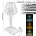 thumbnail image 3 of CNKOO Crystal Table Lamp USB Rechargeable Bedside Lamp Acrylic 3 Colors Changing Touch Control Nightstand Lamp  Decorative Desk Lamp for Living Room Bedroom Dormitory Office, 3 of 11