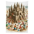 thumbnail image 2 of Ambesonne Sand Castle Outdoor Tablecloth, Sea Beach Building Fun, 58"x84", Camel Burnt Orange, 2 of 2