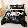 thumbnail image 3 of Erosebridal Football Sport Full Size Comforter Sets For Boys,Soccer Theme Kids Bedding Sets For Ball Games Lover,Reversible Black 3-Piece, 3 of 7
