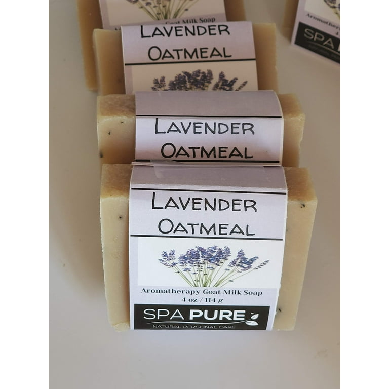 Spa Pure Aromatherapy Goatmilk Soap, Lavender Oatmeal, plant based  ingredients, Lavender essential oil, all natural, 4.5 oz each (Lavender  Oatmeal)