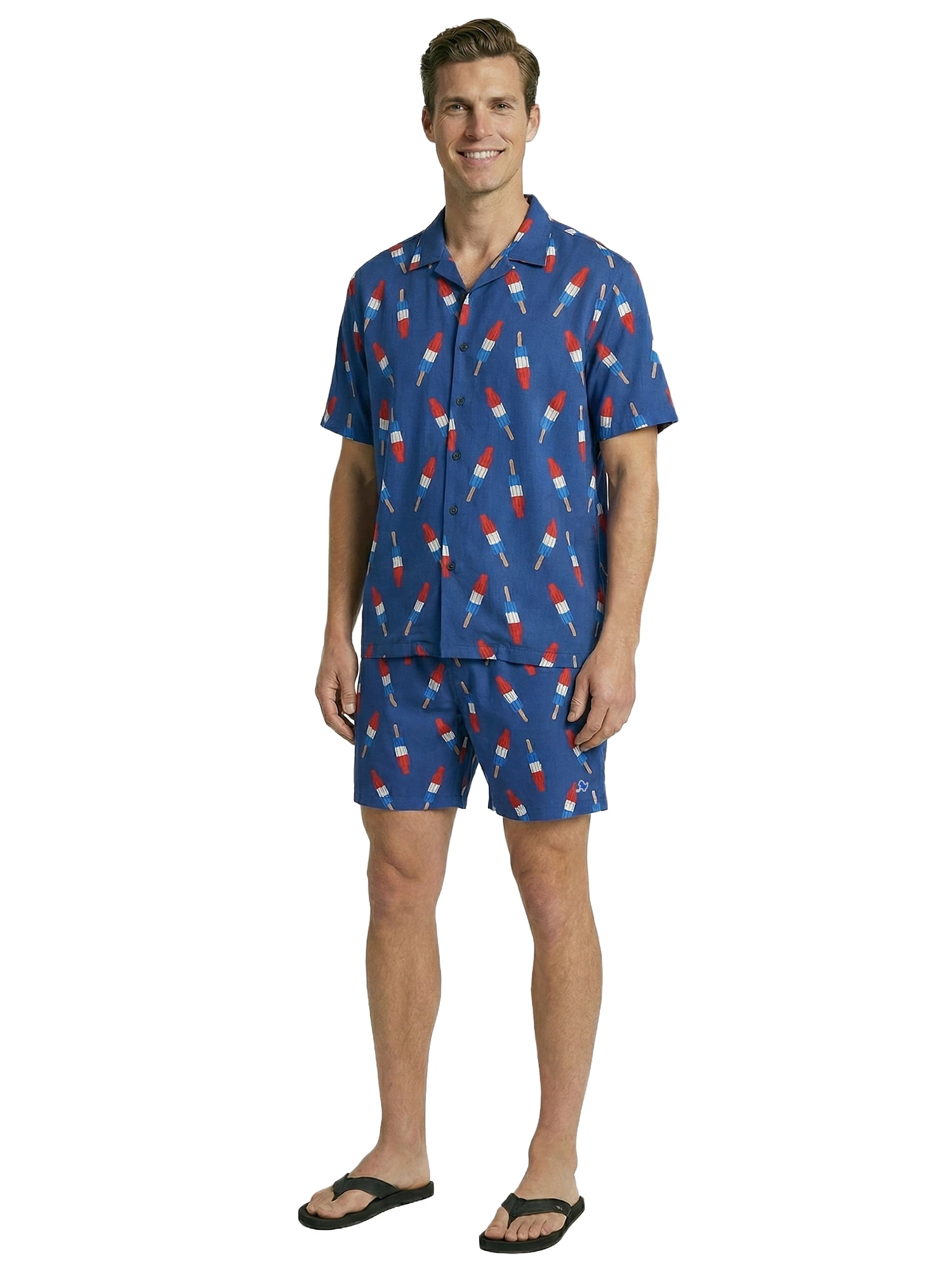 Birdie Bound Men's Printed Americana Bomb Pops Swim Trunks, Sizes S-3XL