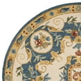 thumbnail image 5 of SAFAVIEH Micro-Loop Ibrahim Floral Bordered Wool Area Rug, Cream/Blue, 5' x 5' Round, 5 of 7