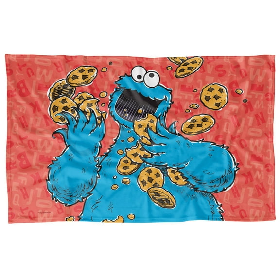 Sesame Street Cookie Monster Character Officially Licensed Fleece Blanket 36' x 58'