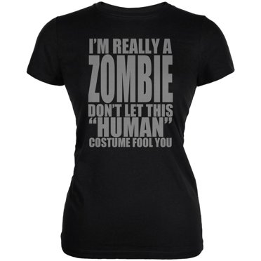 Halloween Human Zombie Costume Juniors Soft T Shirt