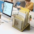 thumbnail image 7 of Tilt-down desktop file organizer, vertical file folder holder, metal frame file sorter, suitable for office and classroom desktop organization., 7 of 7