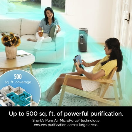 Shark - 3-in-1 Air Purifier, Heater & Fan with NanoSeal HEPA, Cleansense IQ, Odor Lock, for 500 Sq. Ft - Grey