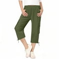 thumbnail image 4 of ZHOGXU Classic Summer Solid Color Straight Leg Kids Capri Cargo Pants For Girls With Pocket All Season Suitable, 4 of 7