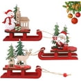 thumbnail image 1 of 3 piezas de adornos de madera de trineo navideño, Papá Noel, muñeco de nieve, alce, decoración de mesa y ventana, decoraciones para festivales, fiestas en casa, regalo para niños, fiesta de Navidad, 1 of 5