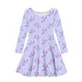 thumbnail image 4 of DISNIMO Girls Purple Axolotl Dresses Kids Star Dress Girls Dress 5-6T Girl Dresses Long Sleeve Swing Dress Girls Midi Fall Dresses Kids Twirly Dress Children Long Sleeve Dress Girls Skater Dress, 4 of 6