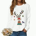 thumbnail image 2 of Towmus Christmas Sweatshirts for Women Cute Sweatshirt Elk Print Casual Long Sleeve Crewneck Pullover Tops, 2 of 7