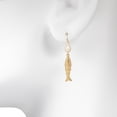 thumbnail image 5 of Time and Tru Women's Gold Tone Fish and Pearl Drop Earrings, Fashion Jewelry, 5 of 5