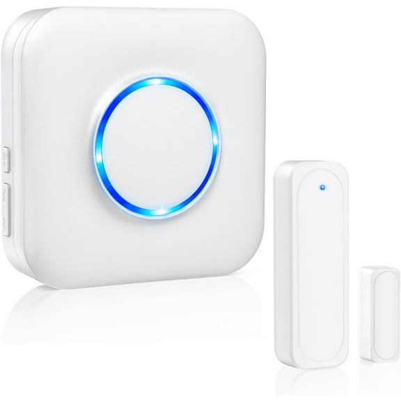 MY Door Chime, Wireless Door Open Contact Sensor Alarm Chime with 600 FT Range 58 Chimes 5 Volume Levels LED Indicators, Door Ringer Alert for Business/Store/Home/Office When Entering