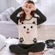 thumbnail image 1 of Pijama de manga larga, dibujos animados para mujer, informal, cómodo, primavera y otoño Eccomum Ssmileyfootprintcatlongsleeve XXL, 1 of 5