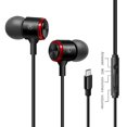 thumbnail image 2 of Auriculares intrauditivos tipo C, auriculares de control con cable de metal con micrófono, aislamiento de ruido, sonido con graves, conexión tipo C, 2 of 5