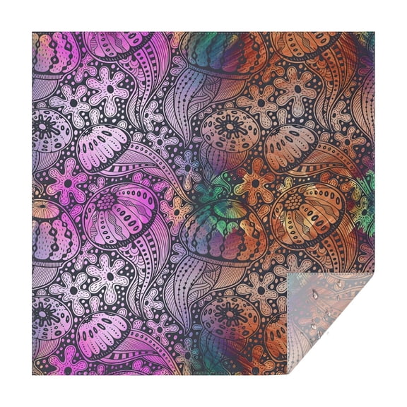 Multicolor Paisley and Floral Pattern Square Tablecloth,Waterproof Square Table Cover,Wipeable Spillproof Washable Table Cover for Home Kitchen Party Decor 42"X42"(107x107cm)