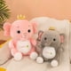 thumbnail image 2 of Elefante de peluche con corona de la suerte de 40 cm, almohada para dormir, lindo y cómodo muñeco de elefante para regalar a los niños en cumpleaños, 2 of 5