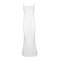 thumbnail image 1 of Fortune Robe Moulante Tricotée pour Femmes Couleur Unie Bretelles Basses Robes Longues Unies, 1 of 7