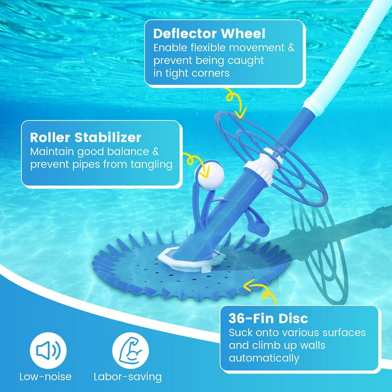 Costway Upgraded Automatic Pool Cleaner Swimming Pool Vacuum Sweeper W/10  Extension Hose