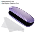 thumbnail image 3 of Glasses Case, 2 Pack PU Leather Hard Shell Portable Protective Concise Unisex Eyeglass Holder Sparkle, Purple, 3 of 6