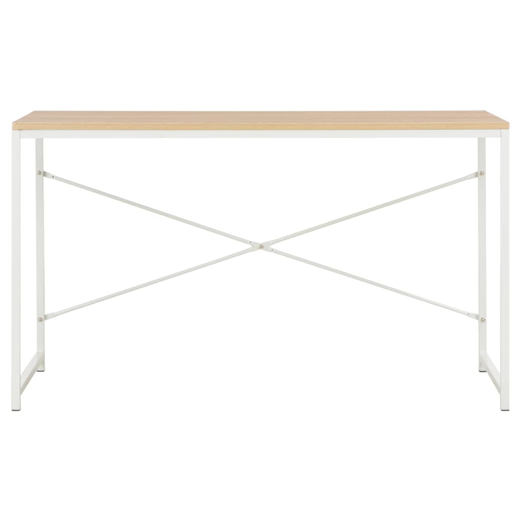 Lowestbest Computer Desk, Modern Writing Desk, PC Workstation for Home Office, White and oak Lowestbest Computer Desk, Modern Writing Desk, PC Workstation for Home Office, White and oak