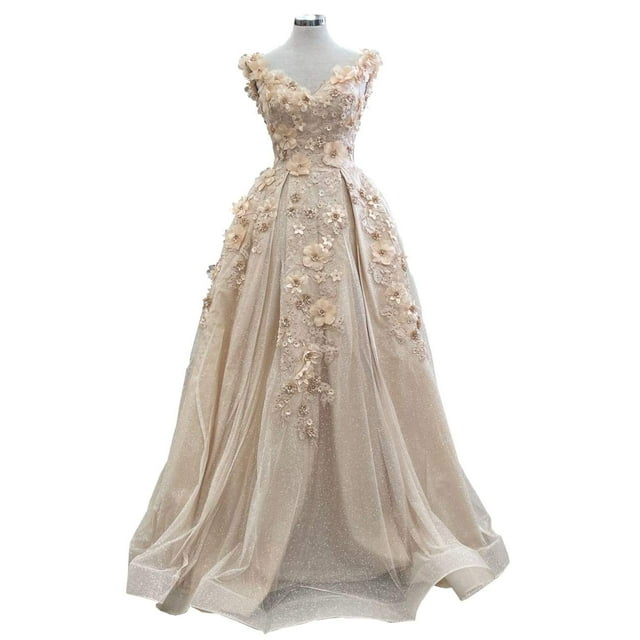 Robe de Bal Florale de Quinceañera à Épaules Dénudées